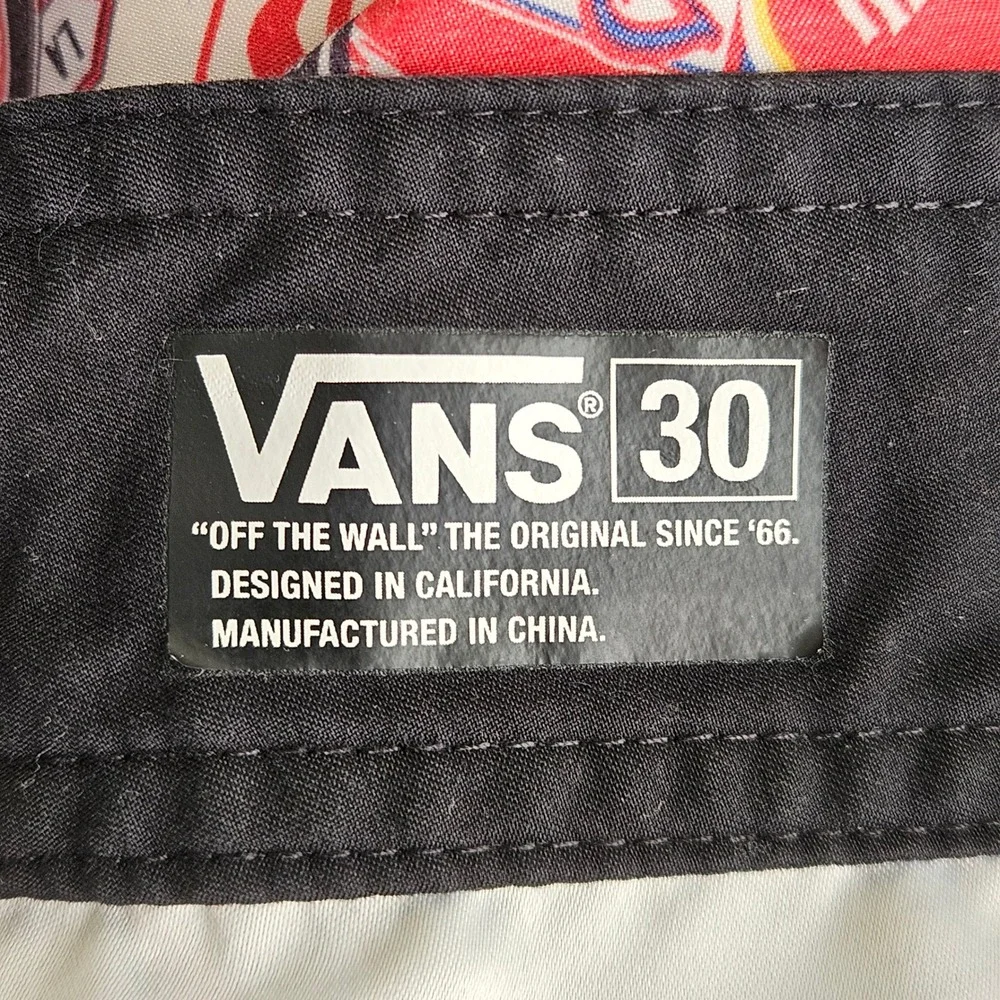 Vans Retro Beer Label Board Shorts Mens 30 (32) All Over Print Swim Trunks